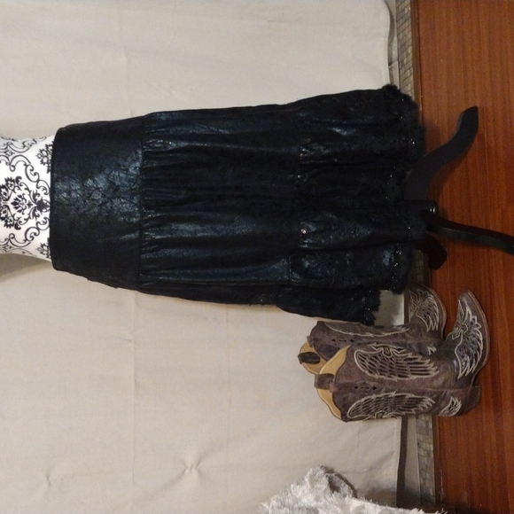 Black BC Black Cat Fashion Skirt Gypsy Mori Country Western NWT 28' Naturecore - Picture 3 of 12